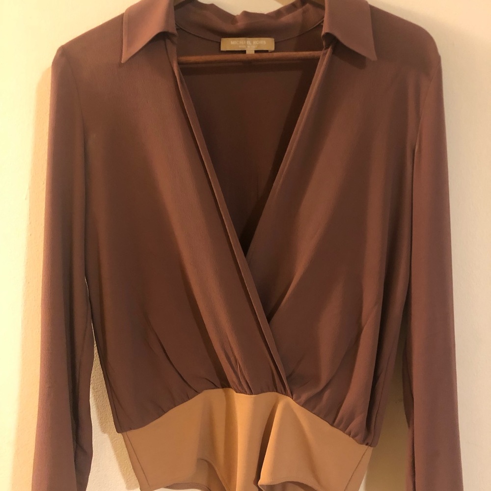 Michael Kors collection silk shirt with body.